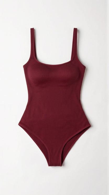 Geribbelde lichaamsvormende bodysuit voor een strak silhouet