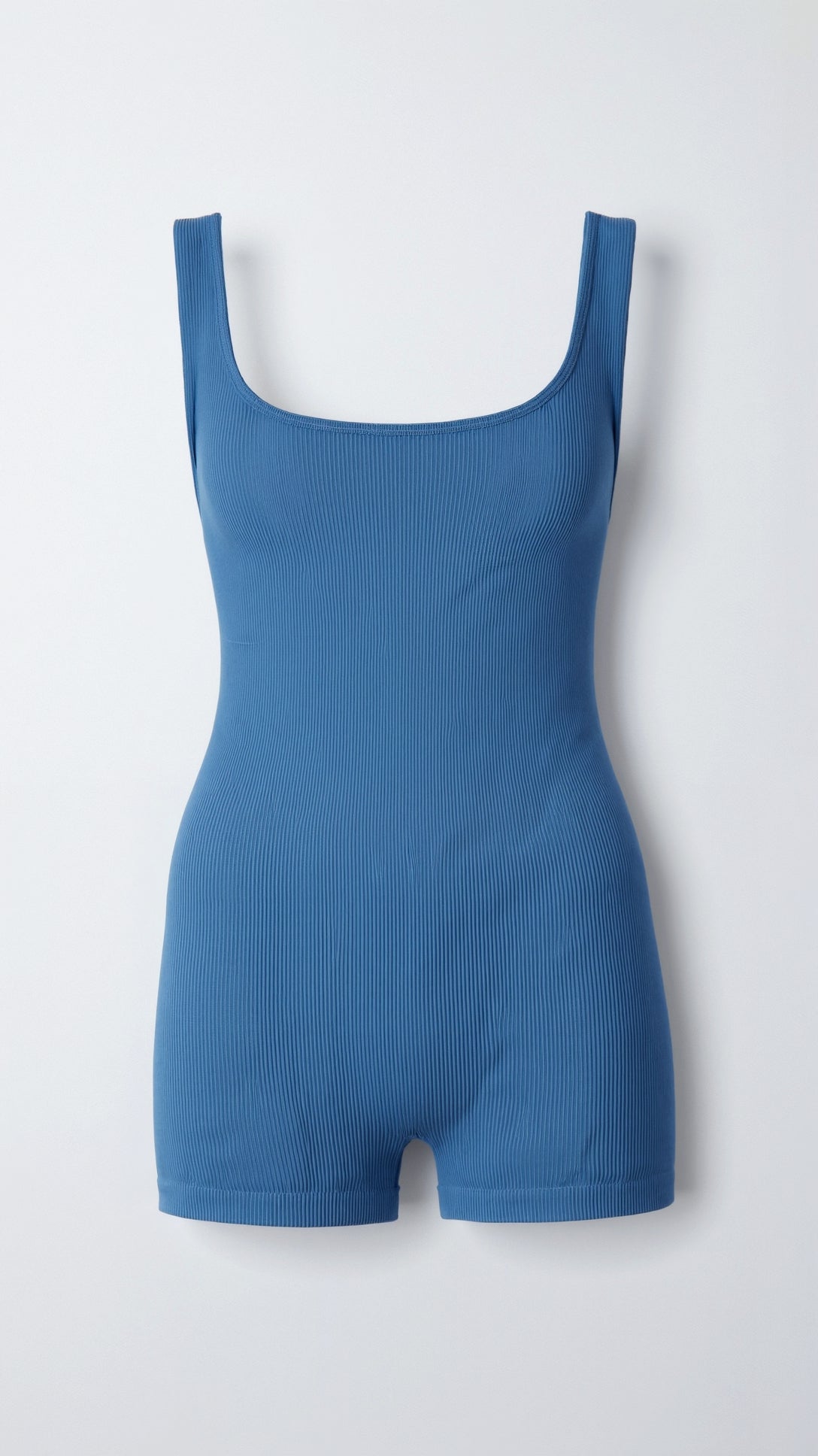 Geribbelde bodysuit met vierkante halslijn en slip-achtige onderkant