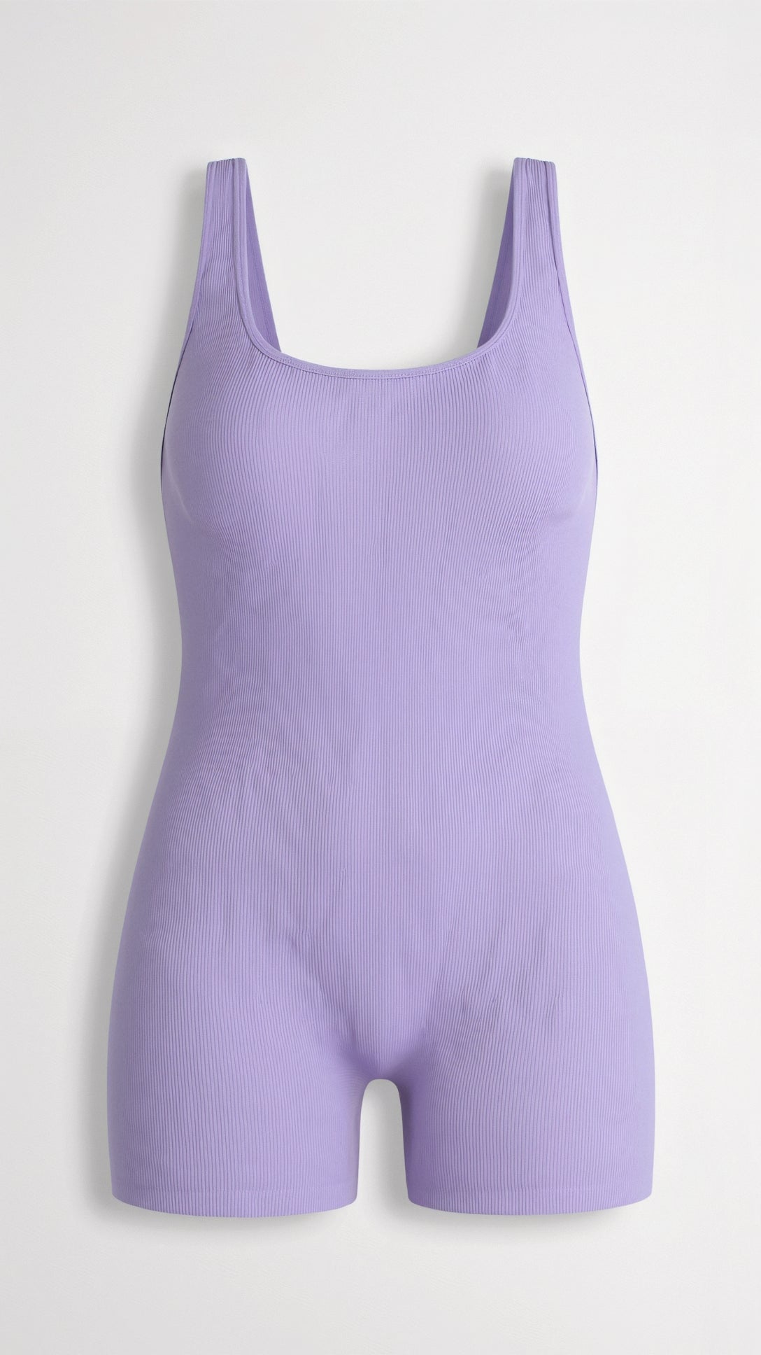 Geribbelde bodysuit met vierkante halslijn en slip-achtige onderkant