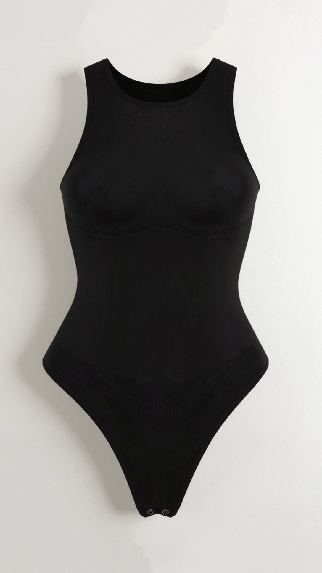 Bodysuit met ronde halslijn en thong-achterkant — Strakke, rondingen-omarmende pasvorm