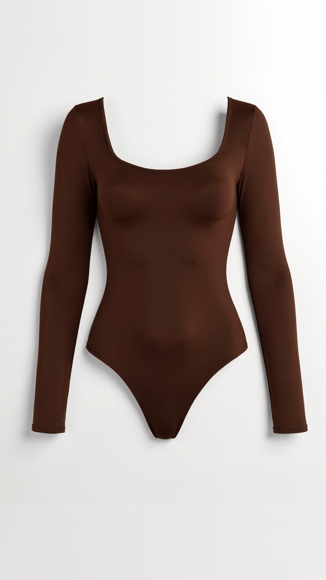 Naadloze bodysuit met lange mouwen en thong-model – ultra-glad, pasvorm als een tweede huid