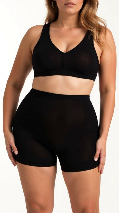 Naadloze trainingsshorts met lage rug