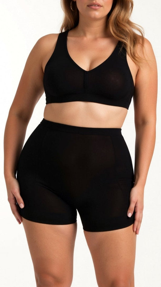 Naadloze trainingsshorts met lage rug