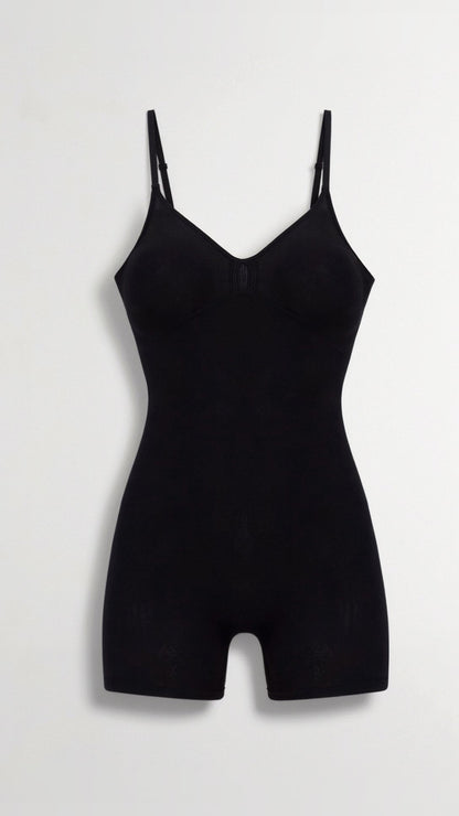 Naadloze bodysuit tot halverwege de dij - Gladde, strak silhouet