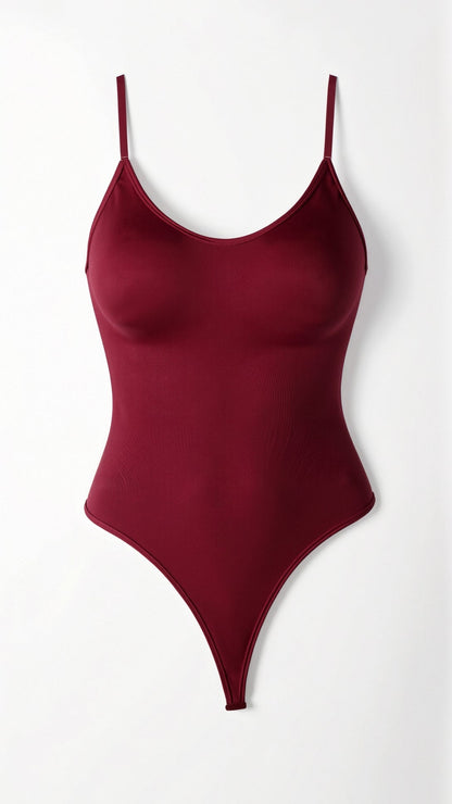 Strakke thong-bodysuit - figuurverheffende, rondingenomarmende shapewear
