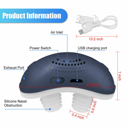 Draagbaar Anti-Snurk Apparaat bij Slaapapneu – Micro CPAP met Zachte Luchtdruk & USB-Oplaadfunctie | Fluisterstil, Medisch Siliconen & Compact Formaat voor Reizen of Thuisgebruik