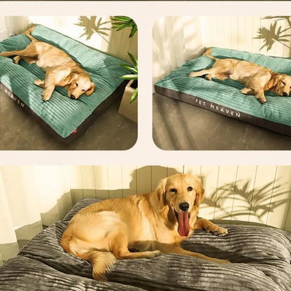 Hondenbed – Orthopedisch winterbed met afneembare hoes, grijs of lichtgroen, M-XL