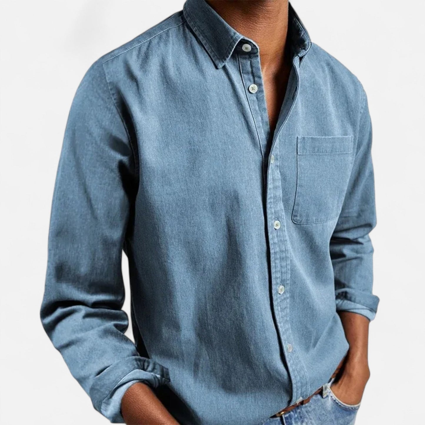 Heren Effen Langarmshirt