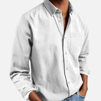 Heren Effen Langarmshirt