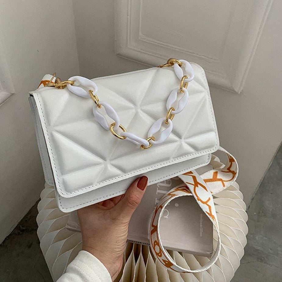 Dames handtas – gewatteerd, met kettingriem, crossbody, stijlvol