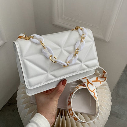 Dames handtas – gewatteerd, met kettingriem, crossbody, stijlvol